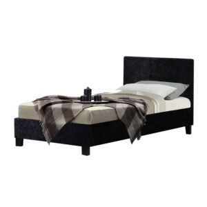 Sussex Beds - 3'0" Fila Black Crushed Velvet Bedstead