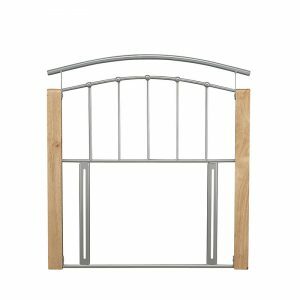 Sussex Beds - 4'6'' Double Dane Beech & Silver Headboard