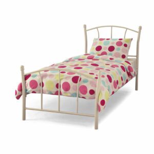 The Miami white bed frame is a delightful single bed frame that would be a great feature in any child's bedroom. Finished with a sprung slatted base - Sussex Beds
