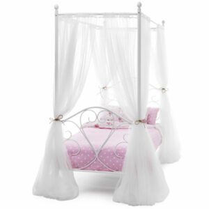 3'0" 4 Poster Bedstead - White Gloss