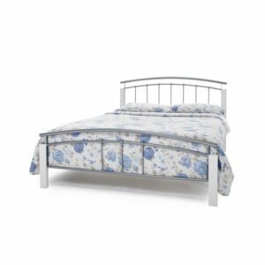 4'0" Bedstead - White & Silver