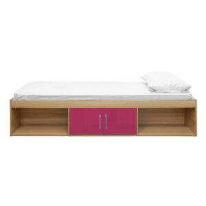 Sussex Beds - 3'0" Single Bedworth Oak/Pink Cabin Bed