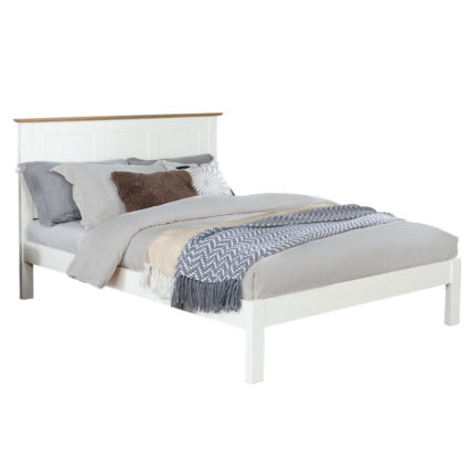 Sussex Beds - 4'6" Double Bruton White/Oak Bed Frame