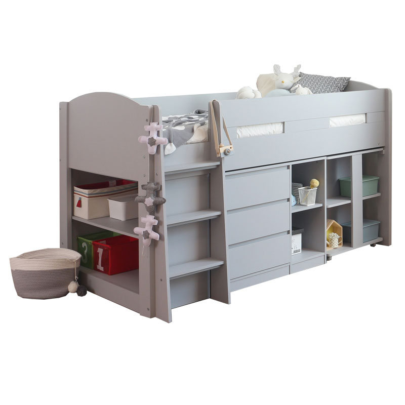 3'0" Single Buxton Grey Mid Sleeper Sussex Beds