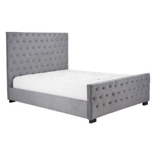 Sussex Beds - 4'6" Double Alford Grey Velvet Bed Frame