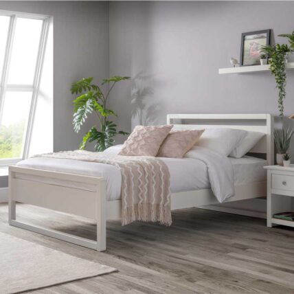 Double Carmel Bed Frame in White - Ex Display
