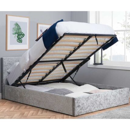 Double Fila End Ottoman Bed Frame in Steel - New