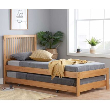 Single Relling Guest Bed in Honey Pine - New