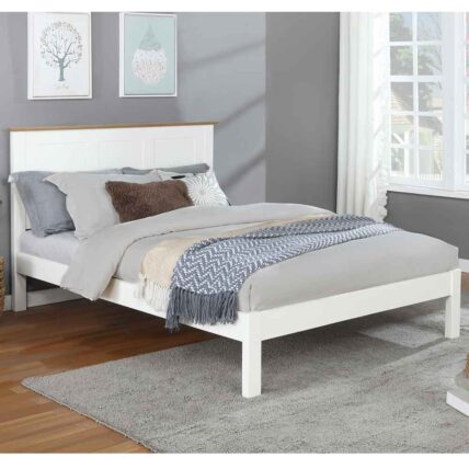 King Bruton Bed Frame in White - Ex Display