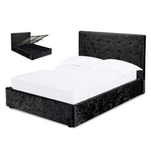 Sussex Beds - 4'6" Double Warehorne Black Ottoman Bed Frame