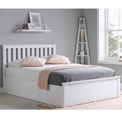 Double Sutton End Ottoman Bed Frame in White - Ex Display