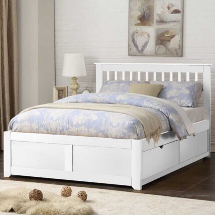 King Thurnham 2 Drawer Bed Frame in White - Ex Display