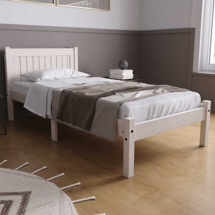 Single Bowley Bed Frame in White Wash - New