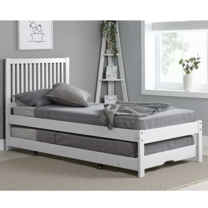 Single Relling Guest Bed in White - Ex Display
