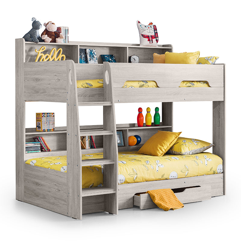 Single Indiana Grey Oak Bunk Bed Sussex Beds