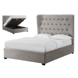 Sussex Beds - 4'6" Double Rushenden Grey Ottoman Bed Frame