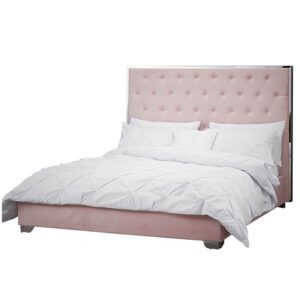 Sussex Beds - 4'6" Double Sarre Pink/Chrome Bed Frame