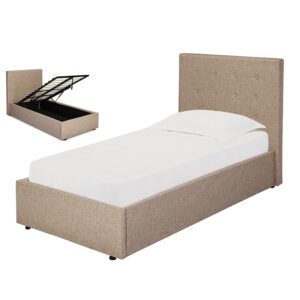 Sussex Beds - 3'0" Single Brenzett Beige Ottoman Bed Frame