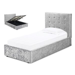 Sussex Beds - 3'0" Single Warehorne Silver Ottoman Bed Frame