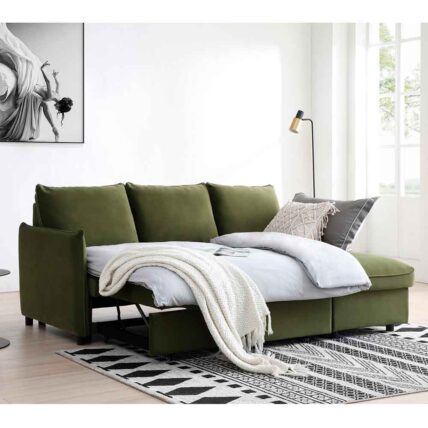 Keller Corner Sofa Bed - Olive